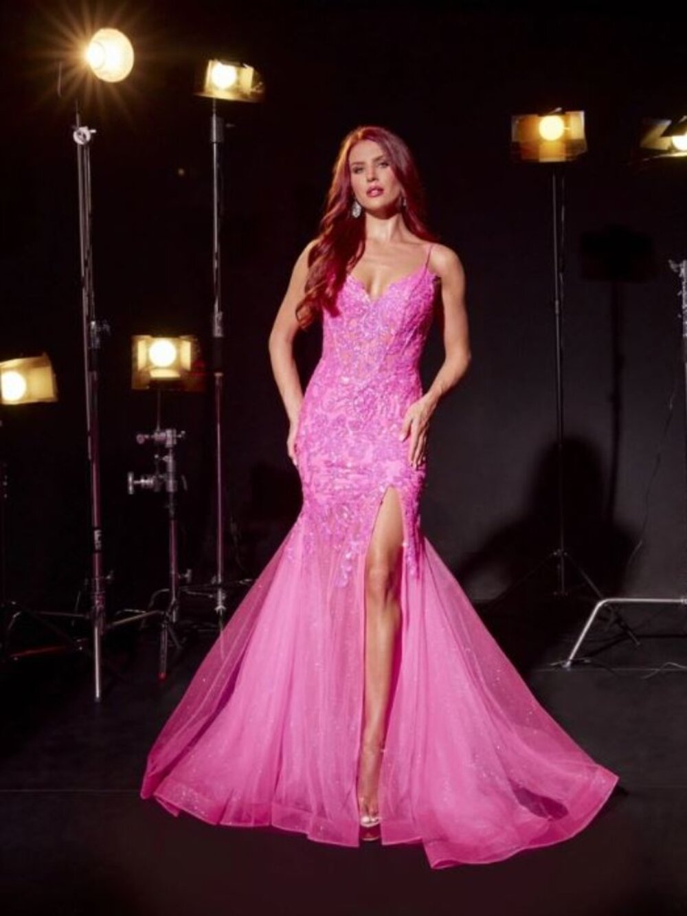 NWT Sophia Thomas Style 4019 Size 12 Pink Sequin Mermaid Prom Gown